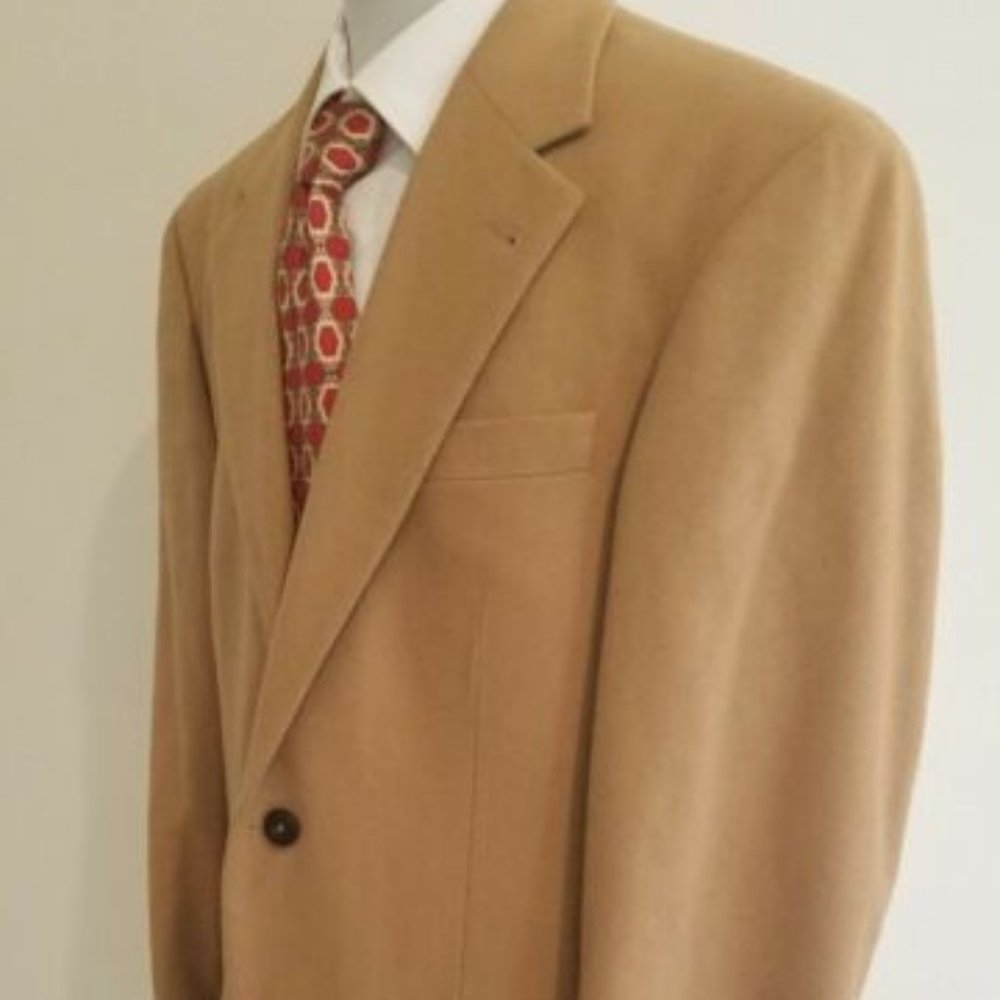 Oscar de la renta men tan wool and silk blazer 44R